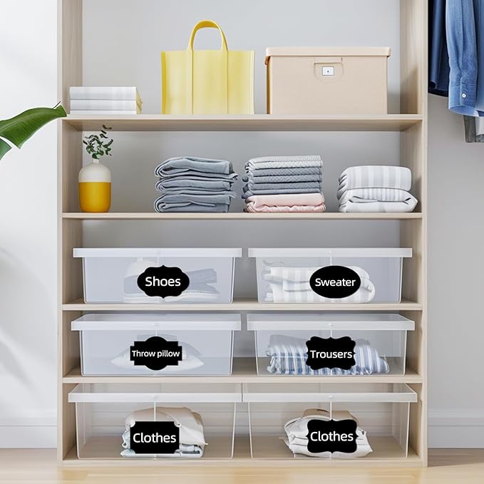 Black Labels Stickers, 250 PCS 3" x 2" Fancy Shape Sticker for Storage Box or Food Jars Holiday Present Christmas Gift Tags