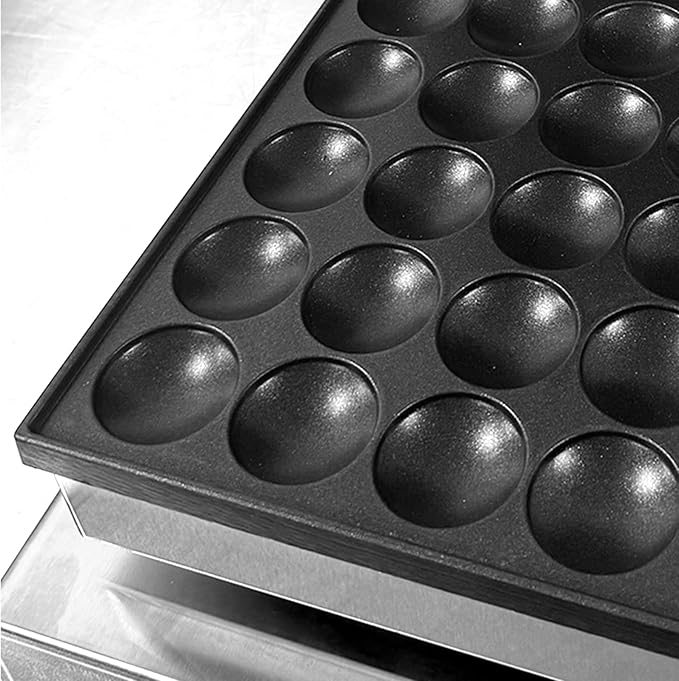 25 PCS Mini Pancake Maker Machine, 1750W Commercial Electric Dutch Pancake Maker, Nonstick Waffle Iron for Home, Restaurants, Food Trucks – Precise Temp & Timer Control