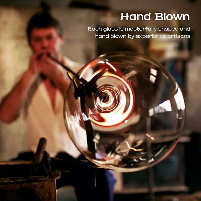 Chouggo Super Large 28Oz Wine Glasses Set of 4, Hand Blown Crystal Red Wine or White Wine Burgundy Glass, Hand Crafted by Artisans - Gifts for Women, Men, Wedding, Anniversary, Christmas, Birthday