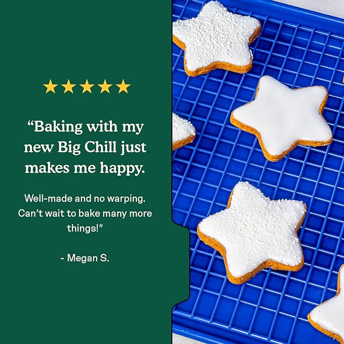 Great Jones Big Chill Wire Cooling Rack (Broccoli) – 16.25" × 11.25" Heavy-Weight Aluminized Steel,Nonstick Baking Rack – Oven Safe 450 °F, Bacon & Cookie Cooling Rack – Fits Half Sheet Pans