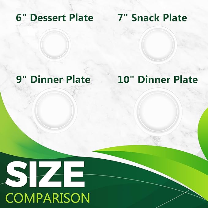 150pcs 100% Small Dessert Plates, 6 inch Compostable Appetizer Plates Made of Sugarcane Fiber