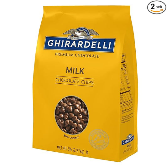Ghirardelli Chocolate Company Milk Chocolate Chips 800 per lb., 5lb (Pack of 2)