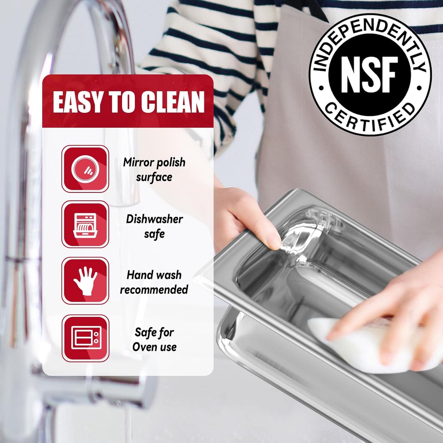 Chafing Dish Buffet Sets of 2, 8QT Stainless Steel Rectangular Chafers and Buffet Warmer Sets for Catering, with Food & Water Pan, Lid, Gold Foldable Frame, Fuel Holder for Event Party Holiday