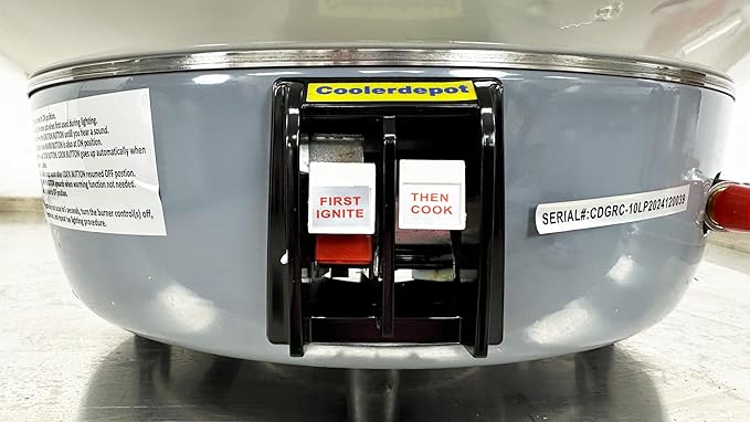 Commercial Gas Rice Cooker, 10L Capacity, 25600 BTU/HR, Liquid Propane, White CDGRC-10LP ETL
