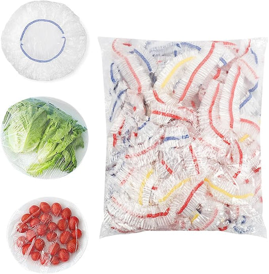 Homelove Plastic Bowl Covers Dish Cover Food Cover, 100pcs Reusable Elastic Stretch Fresh Keeping Covers, Kitchen Dining Cookware Canning Lids Food Bags, Universal Kitchen Plastic Wrap [Colorful]