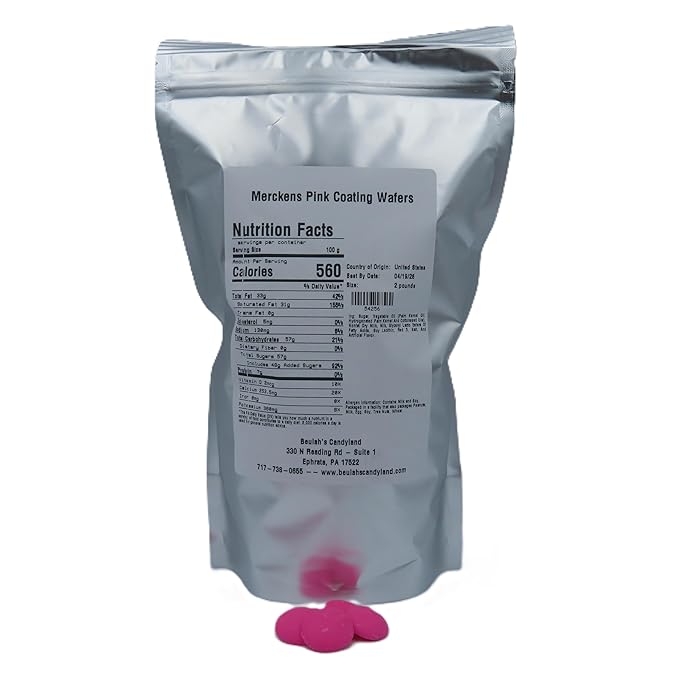 MERCKENS Coating Wafers, Pink Melting Chocolate, 2 Pound Package