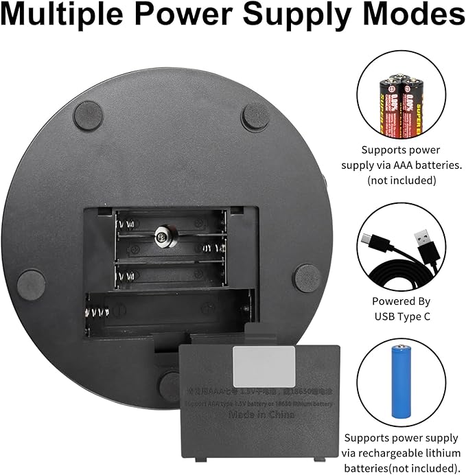 Motorized Rotating Display Stand with Remote, 5.91in 360 Electric Turntable for Display,Photography,3D Scanner Models, Motorized Lazy Susan and Photography Turntable Control Angle/Speed,Step/Swing/Continuous Rotation