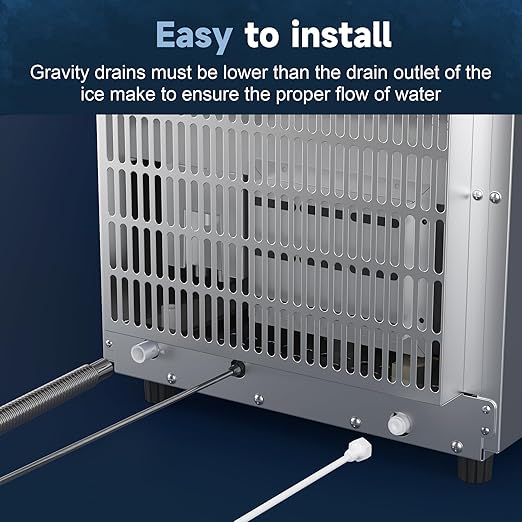 15" W Commercial Under Counter Ice Maker Machine, 80 Lbs/Day, 30 Lbs Storage, Auto-Cleaning, Stainless Steel Built-in Freestanding Ice Maker for Home Bar Restaurant Outdoor