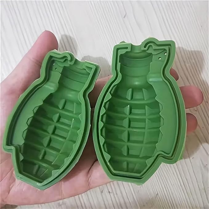 2 PCS Grenade Ice Cube Mold Large 3D Grenade Chocolate Cake Maker Silicone Ice Maker for Whiskey Baking Cakesicle Molds