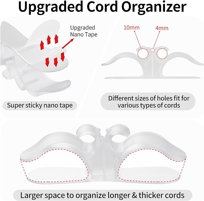 6PCS Clear Cord Organizer for Appliances, Kitchen Appliance Cord Organizer Stick On, Appliance Cord Holder, Cord Wrappers, Cord Winder for Pressure Cooker, Air Fryer, Blender, Coffee Maker, Toaster