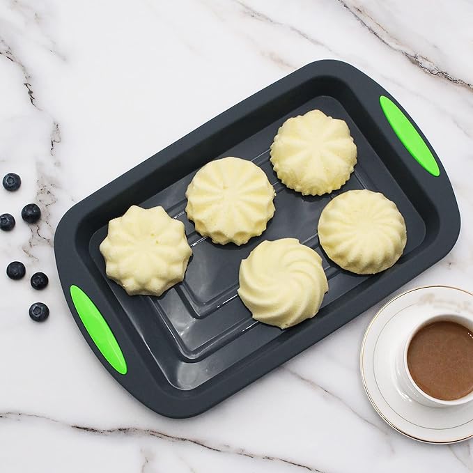 To encounter 41 Pieces Silicone Baking Pan Set, Silicone Cake Molds, Baking Sheet, Donut Pan, Muffin Pan with 36 Pack Baking Cups, Dishwasher Safe