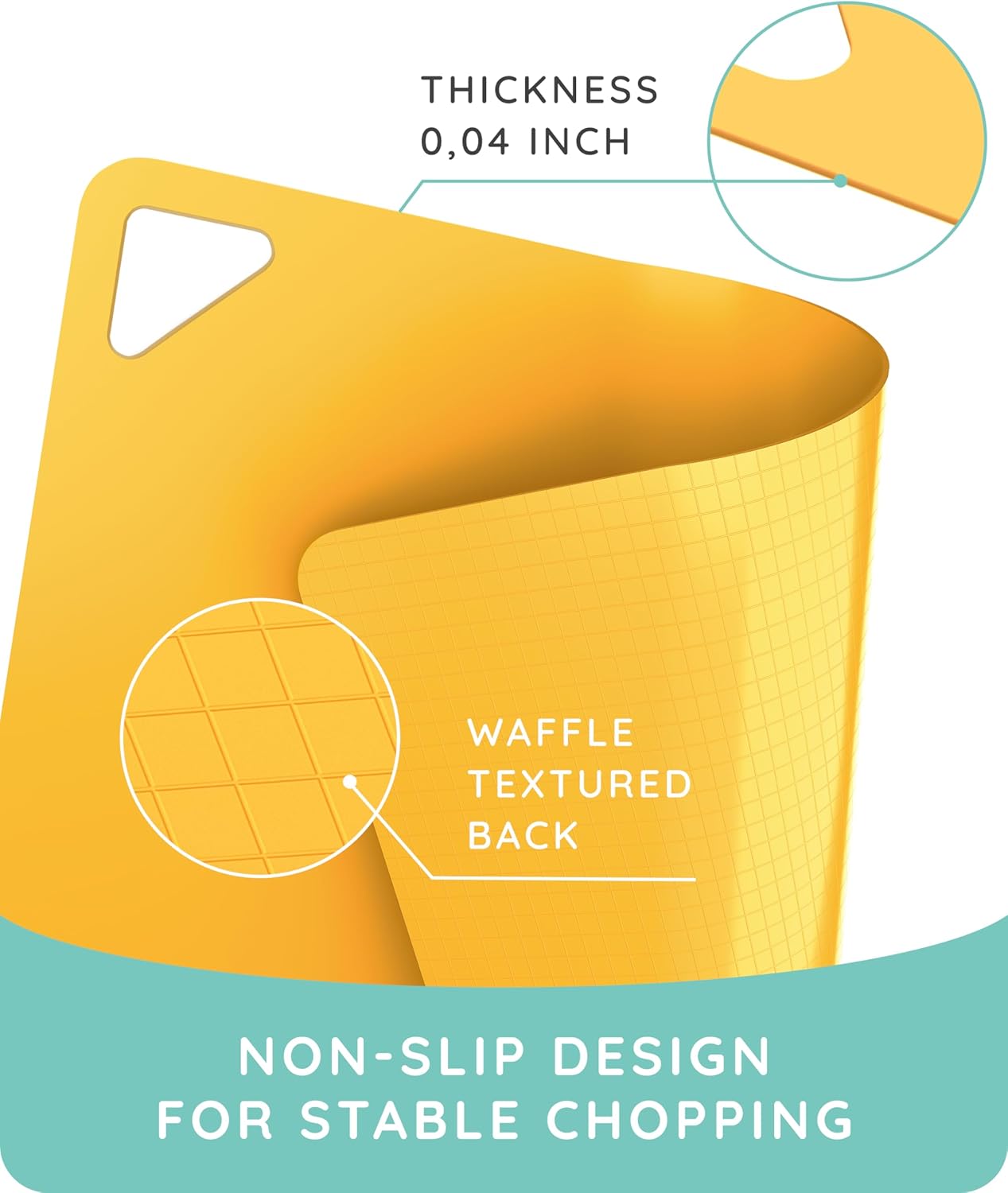 July Home Cutting Board Alternative for Kitchen - Extra Thick Flexible Plastic Cutting Board Set of 3, Non-Slip, BPA-Free, Easy to Clean, Colored Cutting Mats for Cooking, Durable Chopping Sheets