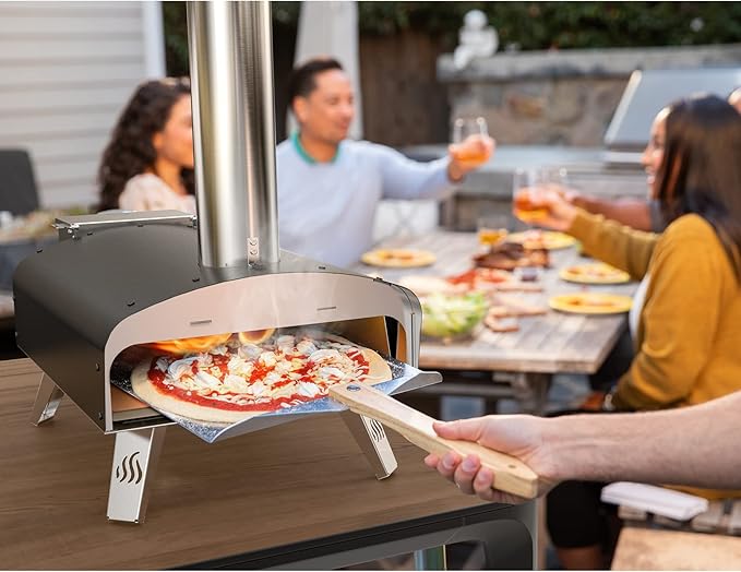 Outdoor Pizza Oven Wood Pellet 12" Pizza Ovens with Pizza Stone and Pizza Peel, Portable Wood-Fired Pizza Oven Pizza Stove for Backyard and Outside (Classic W-Oven Series)