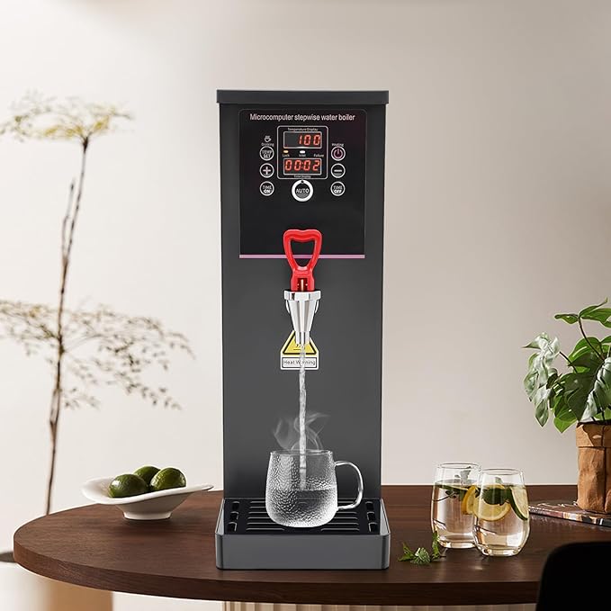 Step-Heating Commercial Hot Water Dispenser, 10L/2.64Gal Hot Water Boiler Dispenser Electric Water Pot Boiler Commercial Boiling Water Machine for Tea Coffee Shop Dessert Shop Hotel - 25L/H 2500W