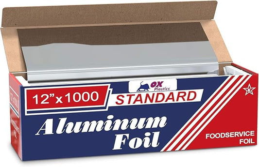 Standard Premium Aluminum Foil | 12”x1000 Feet Long | Industrial Size and Strength | Commercial Grade & Length Foil Wrap for Food Service Industry and Home Use| Strong Silver (1 Pack)