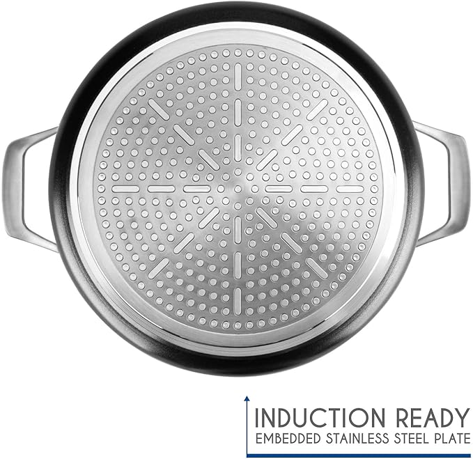 TECHEF - Onyx Collection - 5-quart Soup Pot with Glass Lid, coated with New Teflon Platinum Non-Stick Coating (PFOA Free) (5-quart)