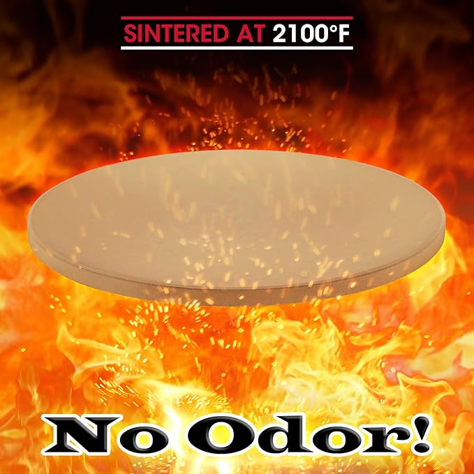 Unicook 12 Inch Round Pizza Stone, Heavy Duty Cordierite Bread Baking Stone for RV Oven, Grill and Toaster Oven, Ideal for Baking Crisp Crust Pizza, Bread, Cookies and More