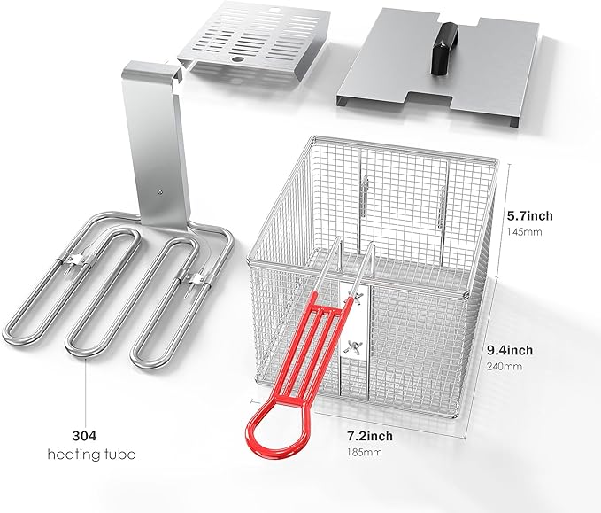 Commercial Fryer Stainless Steel Electric Deep Fryer with Oil Filtration and Timer 24L Large Capacity Dual Tank Fryer with Baskets and Lids Countertop Deep Fryer for Restaurant Use 120V 3500W