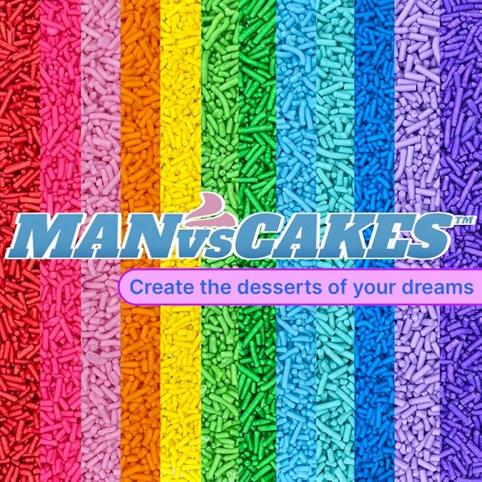 Manvscakes Sprinkles- Edible Cake and Cupcake Sprinkles with Assorted Shapes and Sizes for Parties, Metallic Sprinkle Mix for Cookies, Ice Cream, Cake and Cupcake Decorating, 4 oz (Green and Silver)