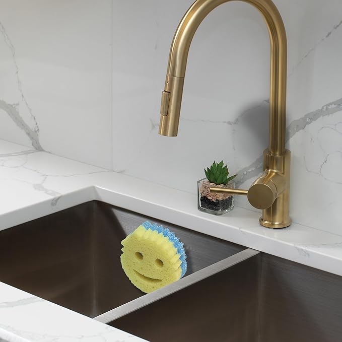 Sponge Daddy Caddy by Storage Theory – Sponge Mommy & Daddy Kitchen Sink Organizer, Universal, Simple Suction Cup Installation, Dishwasher Safe, Keep Sponges Dry, Odor-Free – White, 1 Pack