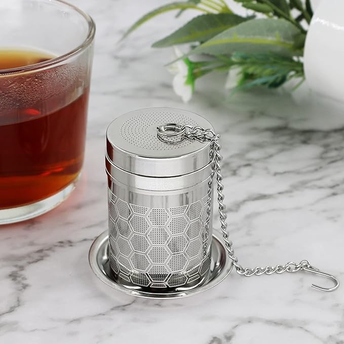 Tea Infusers for Loose Tea, (2 Pack) 18/8 Stainless Steel Tea Strainer Set, Extra Fine Mesh Tea Steeper for Brew Tea, Spices & Seasoning