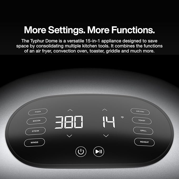 Dome 2 Air Fryer, Extra Large Airfryer with Superior Airflow, Self-cleaning Smart Digital Fryer with PFAS free Basket for Quick Easy Meals, Up to 32 Chicken Wings Capacity [New Version]