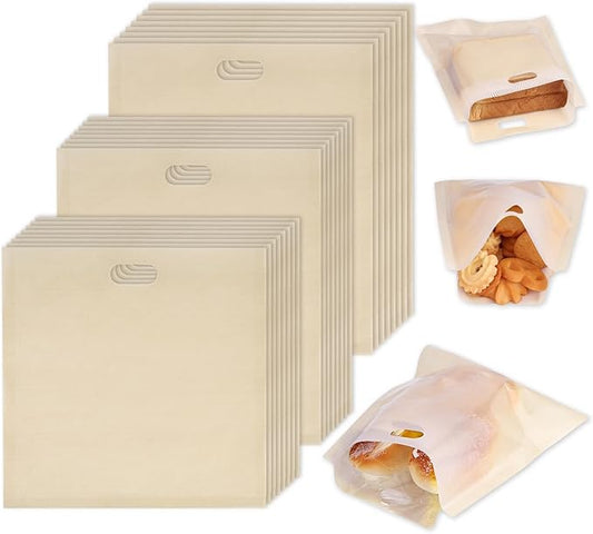 VGOODALL 24 Pack Reusable Toaster Bags, 3 Sizes Grilled Cheese Bags Non Stick Heat Resistant Easy to Clean for Toast Panini Cheese Sandwiches