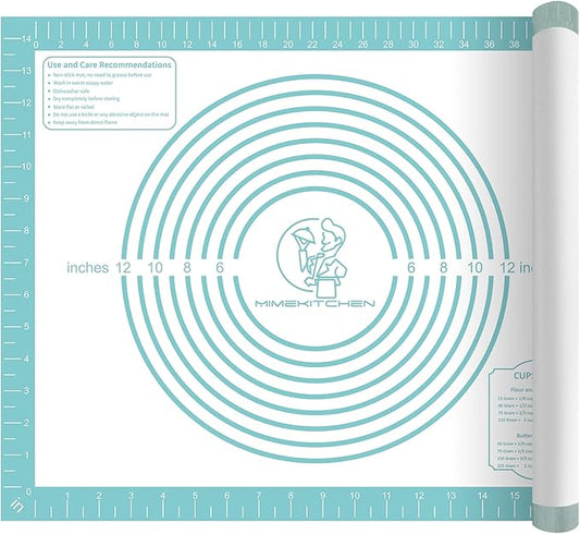 Non-Stick Silicone Pastry Mat, Thick Silicone Baking Mat - Dough Mat for Rolling, Silicone Mat for Baking Cookies Macarons Bread, Extra Large 26 x 16 Inch