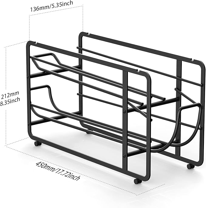 Soda Can Organizer Storage Rack, 2 Pack Stackable Beverage Soda Can Dispenser Organizer Holder for Refrigerator, Cabinet, Pantry (Black)