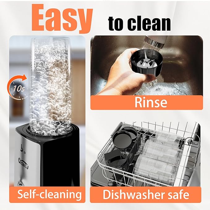 Smoothie Blender, Personal Blender for Shakes and Smoothies,12Pcs Coffee Grinder and Countertop Blenders Combo for Kitchen, Portable Smoothie Blenders with 10oz/17oz x2/23oz Cups (BLACK) (black2)