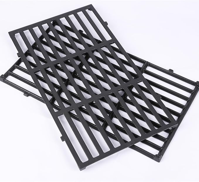 17.5 Inches Cast Iron Grill Grates Replacement 7637 for Weber Spirit I II 200 Series, Spirit E210 E220 S210 S220 Gas Grills (with Front Control Knobs), Grill Grates Parts for Weber Spirit 200