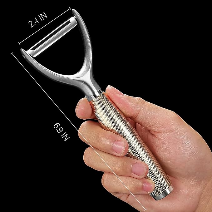 Luxury Y-Type Vegetable Peeler – 24K Gold Plated Handle, 304 Stainless Steel Ultra Sharp Blade, Ideal for Potatoes, Apples, and Other Fruits & Vegetables