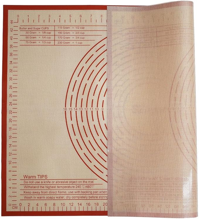 Non-slip Silicone Pastry Mat 28X20 inches Baking Mat with Measurement, Perfect for Dough, Pastry, Pie Crust, Fondant, Cookies, Bread, Pasta, Pizza, Food Grade Kitchen Counter Mats