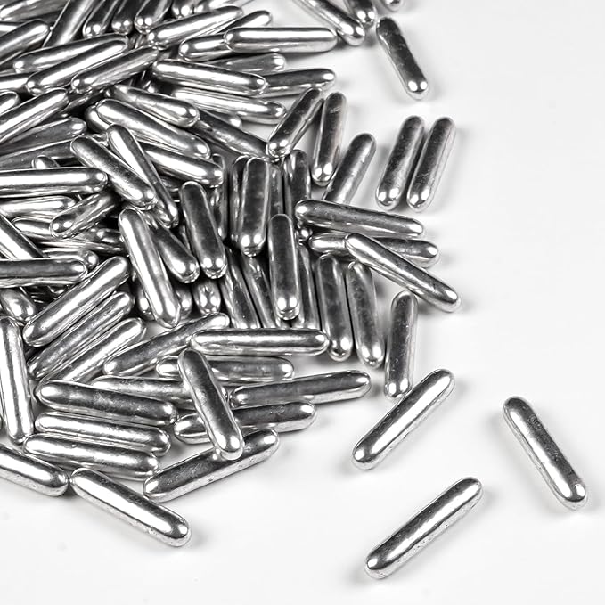 Silver Rods Sprinkles, Sugar Sprinkles For Cake Decorating, 150g/5.29oz, Food Grade, Ice Cream Decoration, Cupcake Toppers, Donuts, Cookies, Holiday, Birthday Party, Christmas Supplies