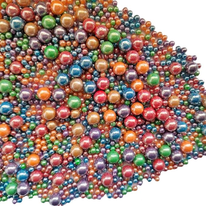 Edible Deep Colorful Sugar Pearls Candy Sprinkles 120G/ 4.23Ounce Baking Cake Sprinkles Cupcake and Cake Topper Cookie Decorations Wedding Party Valentines Halloween Christmas Supplies