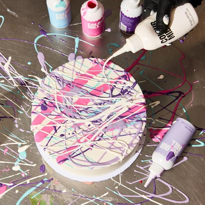 Colour Mill Chocolate Drip Easy-Melt Drizzle for Desserts, 125 Grams Bright White