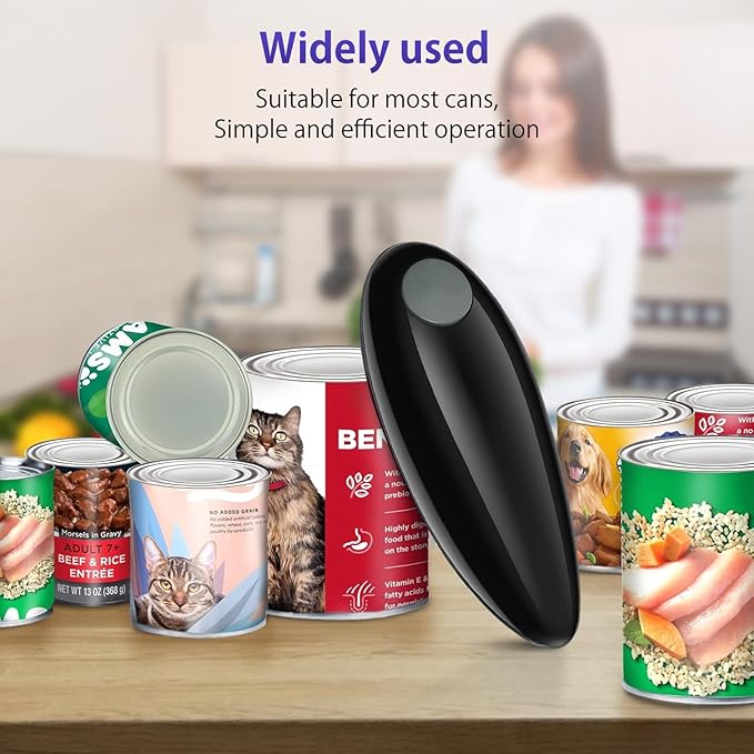 Electric Can Opener, Automatic Handheld One-touch Can opener, Smooth Edge Kitchen Gadget Can Openers for Seniors with Arthritis