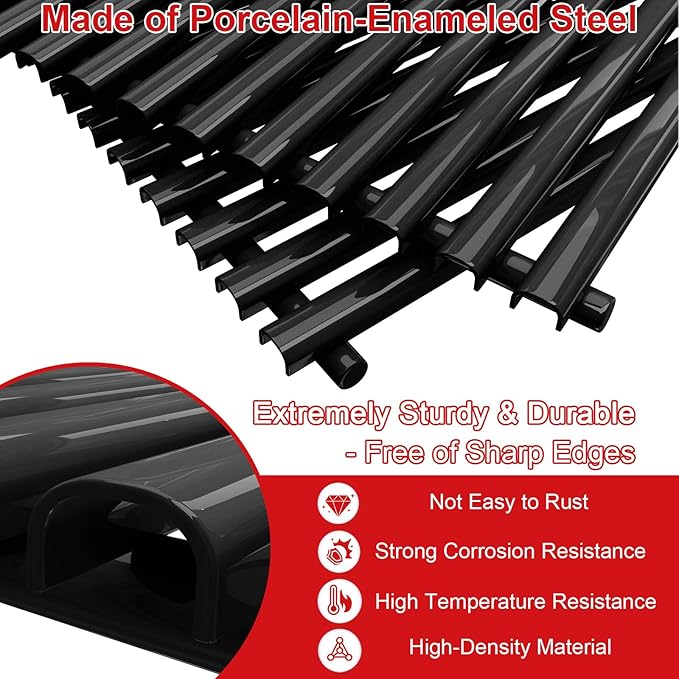 DELSbbq 17.4" x 11.8" Grill Cooking Grates for Weber Spirit 300, Spirit 700, Genesis Silver B/C, Genesis Gold B/C, Genesis Platinum B/C, Genesis 1000-3500,Grill Grates Replacement for 7525 7526 7638