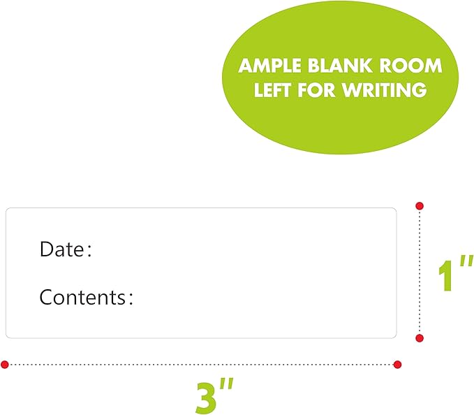 500 Freezer Refrigerator Food Labels Reminder Water Oil Resistant in Roll with Perforation Line,Removable Adhesive