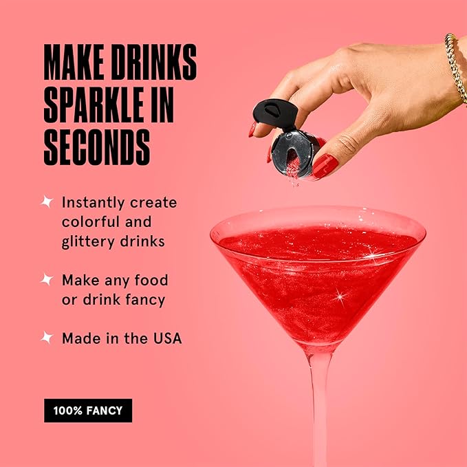 Fancy Sprinkles Madame Claus Edible Glitter Set for Sparkling Food & Drinks, No Taste or Texture Ruby Red, Diamond White, Emerald Green (3 jars, 4gm each)