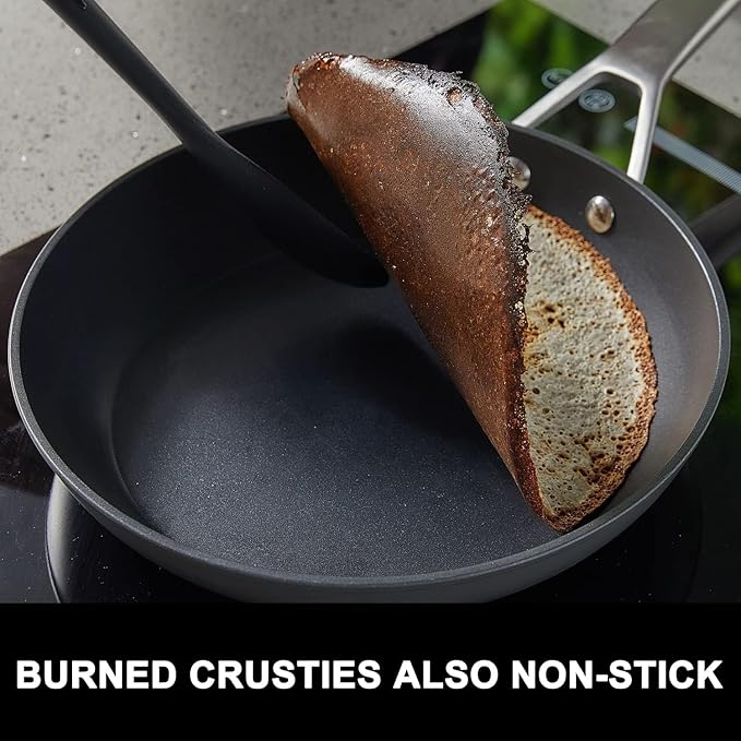 MsMk 8 inch Small Frying Pan with Lid, Burnt also Non stick Omelette pan, PFOA Free Non-Toxic, Scratch-resistant, for gas, electric and induction