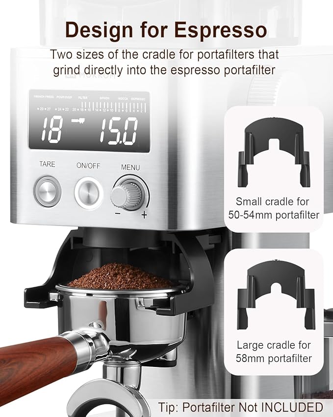 MOKKOM Coffee Grinder with Removable Coffee Scale via Bluetooth Connectivity, Anti-static Conical Burr Coffee Bean Grinder, 31 Precise Settings for French Press/Cold Brew/Pour Over/Drip/Espresso