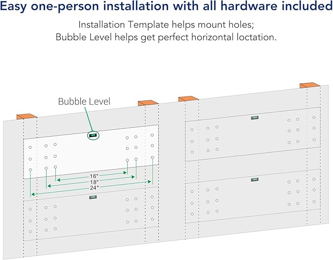 FLEXIMOUNTS 2-Pack 2x6ft Garage Shelving with Hooks 24-inch-by-72-inch Wall Shelf Garage Storage Rack Floating Shelves, White