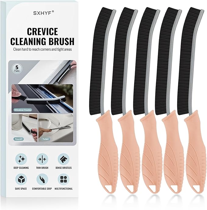 SXhyf Crevice Cleaning Brush - Grout Scrub Brush, House Cleaning Supplies, Gap Cleaning Tools, Home Essentials, Gifts for Women Men, Hard Bristle Crevice Cleaner Brush for Household Use, Bathroom