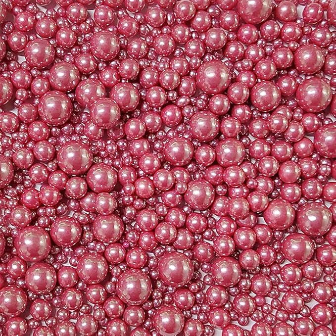 Edible Rose Gold Sugar Pearls Candy Sprinkles 120G/ 4.23Ounce Baking Cake Sprinkles Cupcake and Cake Topper Cookie Decorations Wedding Party Valentines Halloween Christmas Supplies