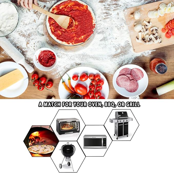 Onlyfire Heavy Duty Ceramic Pizza Grilling Stone, 15" Round Baking Stone for Best Crispy Crust Pizza, Perfect for Oven, BBQ and Grill, Thermal Shock Resistant