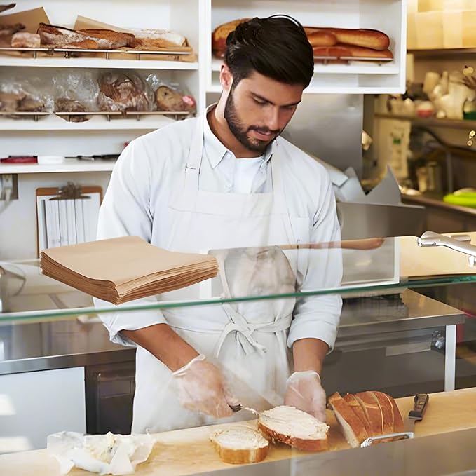 600 Pack Paper Sandwich Bags, 8x8 inch Wax Paper Bags, Greaseproof Bags Paper Cookie Bag Bakery Wax Bag for Food, Sandwich, Snacks, Cookie, Candies and More