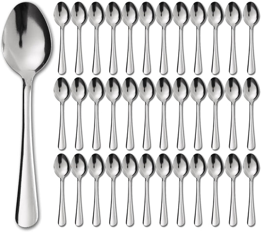 36 PCS Dinner Spoons Set - Windsor Stainless Steel Dinner Spoon 7.1 Inch with Dishwasher Safe Dessert Spoons,Metal Dessert Spoon, Silverware for Home,Kitchen or Restaurant