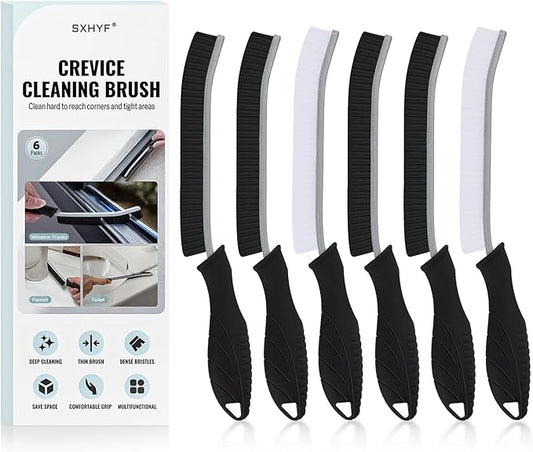 SXhyf Crevice Cleaning Brush - Grout Scrub Brush, House Cleaning Supplies, Gap Cleaning Tools, Home Essentials, Gifts for Women Men, Hard Bristle Crevice Cleaner Brush for Household Use, Bathroom