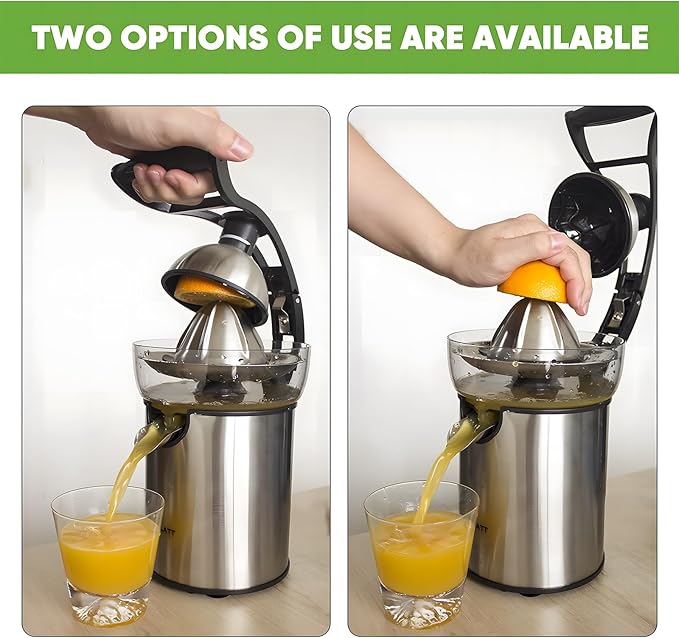 Electric Citrus Juicer Squeezer Stainless Steel, Orange Juicer Electric,Homemade Orange Juice Squeezer Machine, Detachable Design,Easy Clean